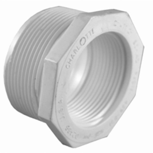 Charlotte Pipe Schedule 40 1-1/2in. MPT T X 1-1/4in. D FPT PVC Reducing Bushing gallery