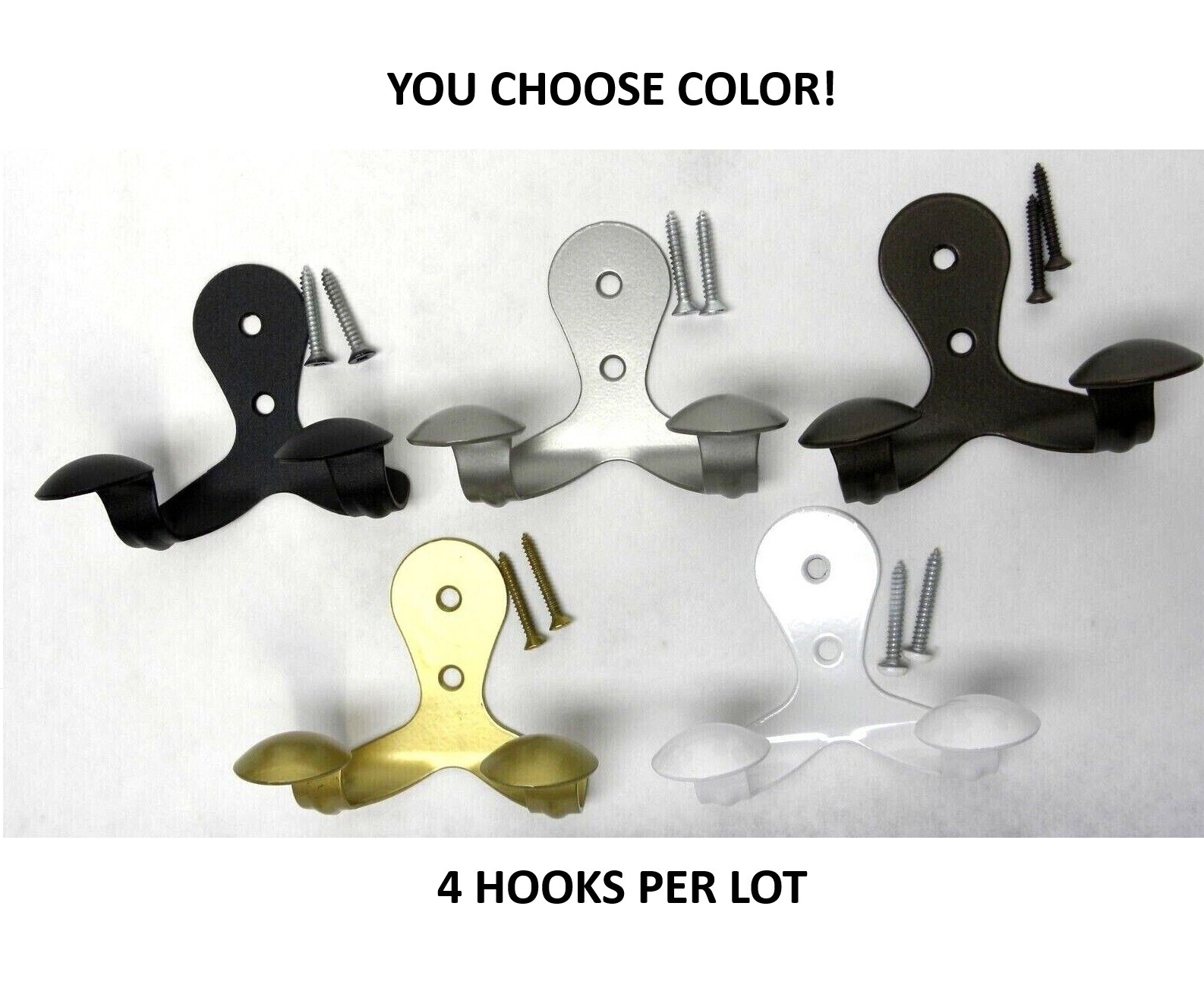 4 Pieces- FENIX Smart Hook Double Garment Friendly Clothes Coat Towel 2-Hooks gallery