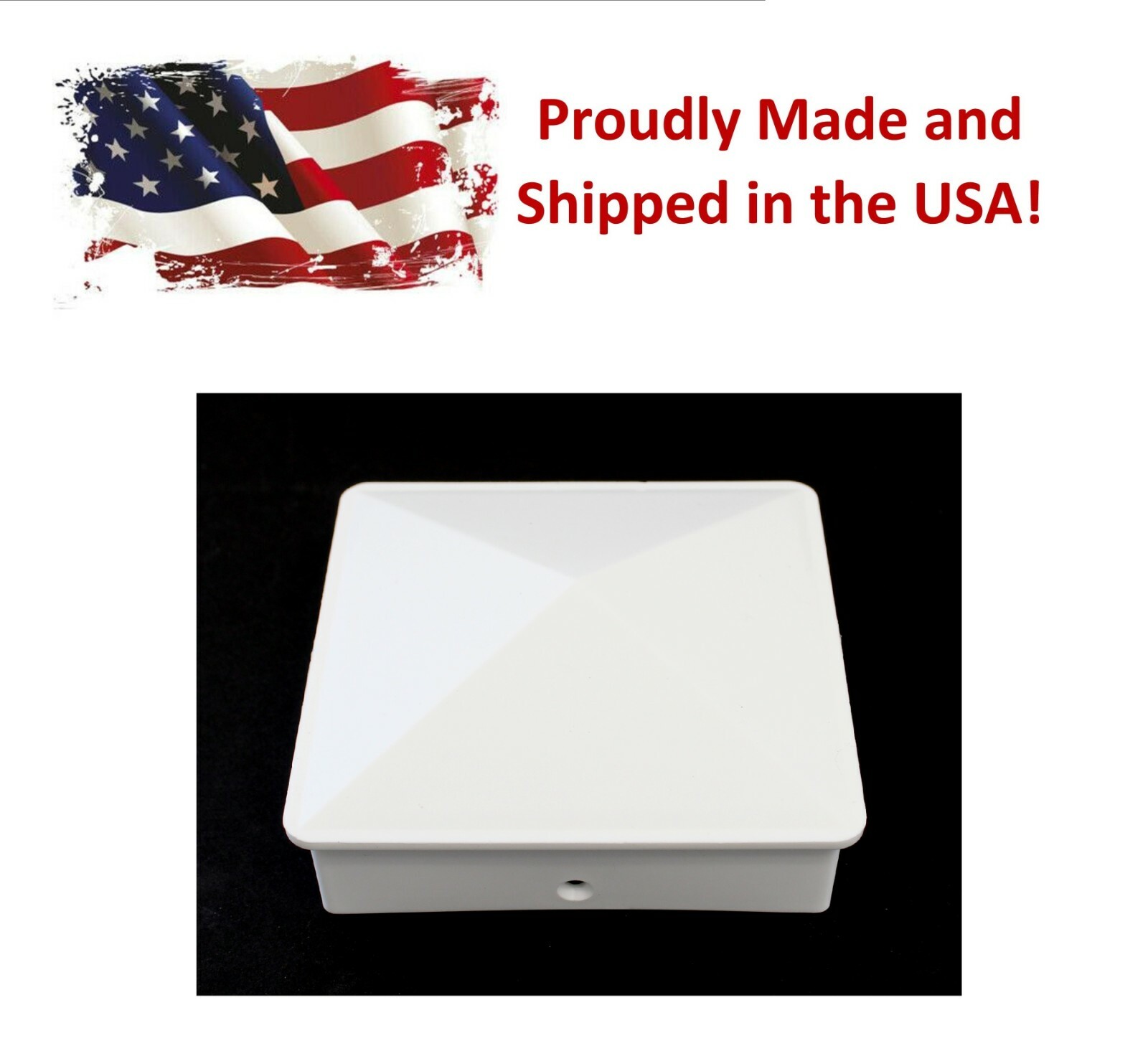 White Plastic Pyramid True 4x4 (100mm) Fence Cap w/pre-drill hole 1,2,4,5,6 pack gallery