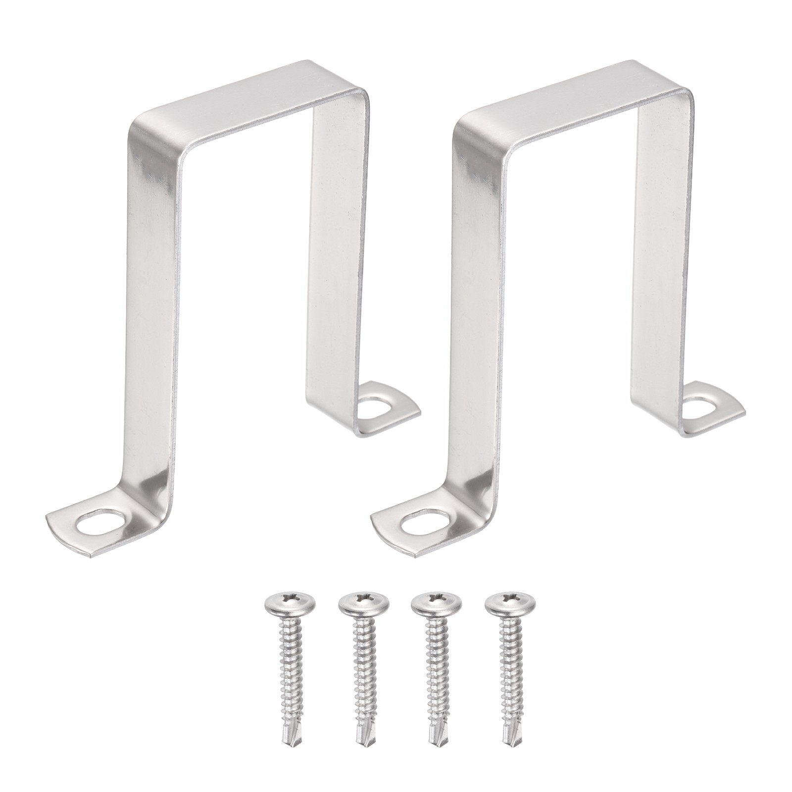 2Pcs 50x100mm U Shape Square Tube Clamp with Phillips Head Self Drilling Screws gallery