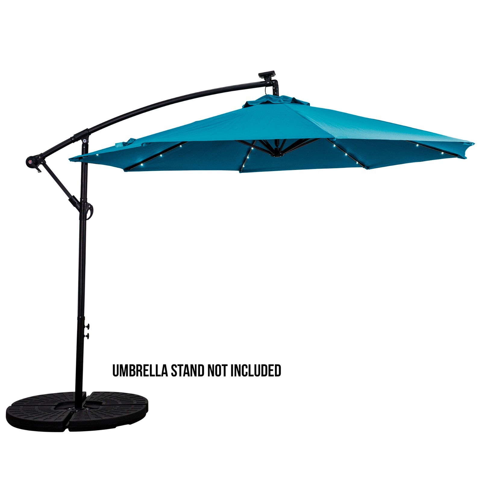 Sun-Ray 10' Offset Soalr Umbrella with Cross Base Aluminium Multi-Colors gallery