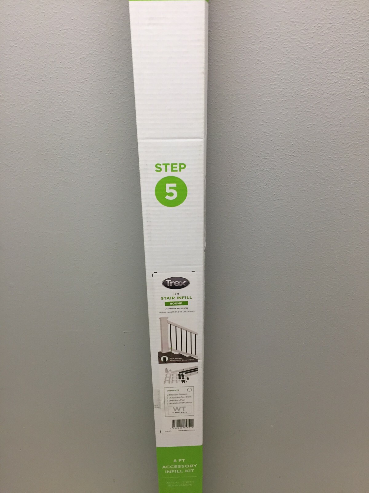 Trex 8 ft Stair Infill Kit Round White gallery