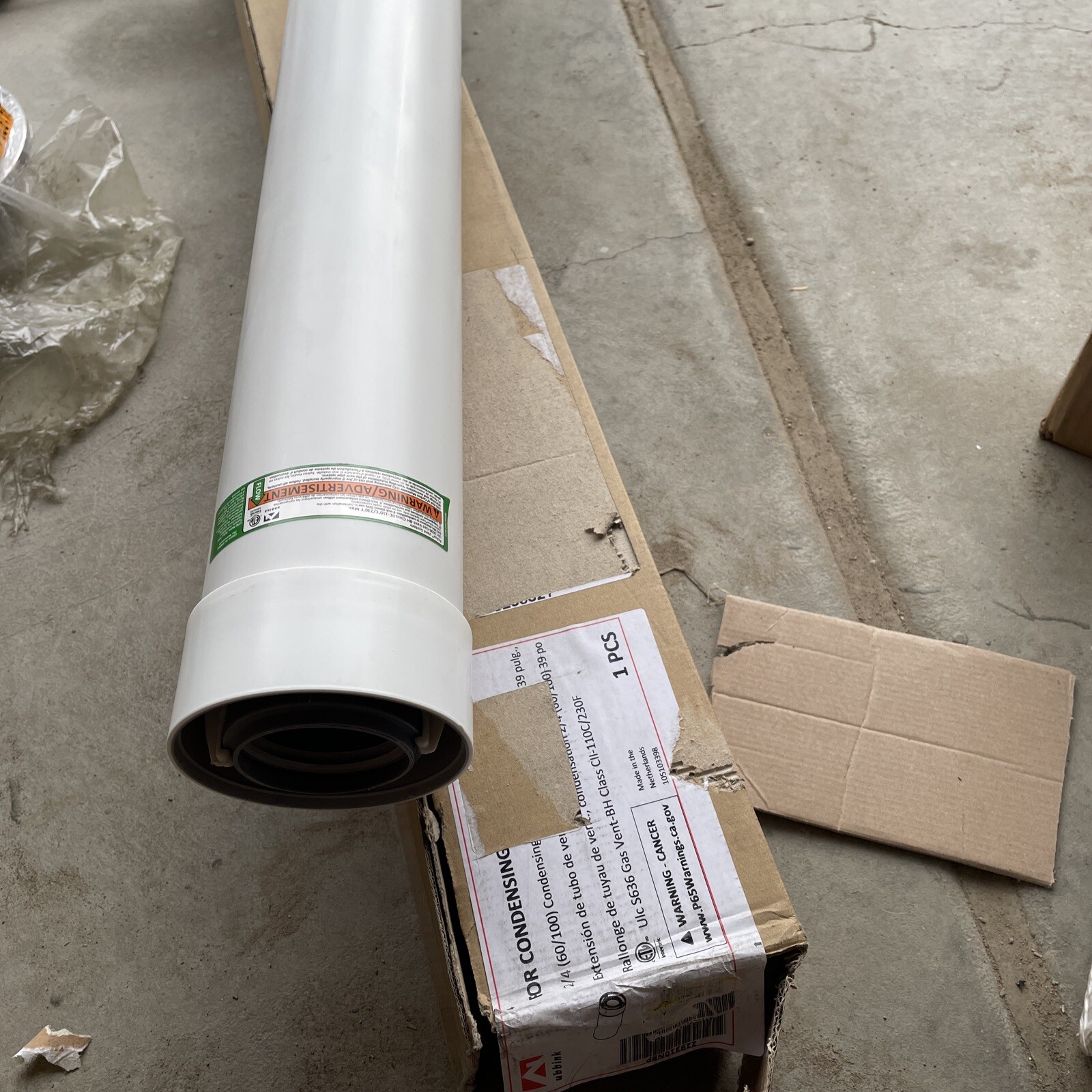 229320PP Rinnai Condensing 39" Vent Pipe Extension 2/4 " gallery