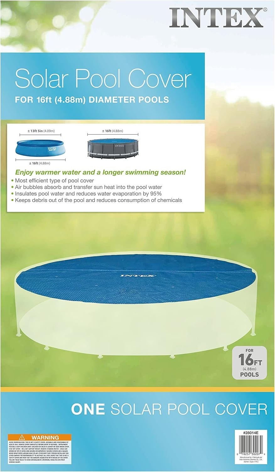 INTEX 28014E Solar Pool Cover: for 16ft Round Easy Set and Metal Frame Pools gallery