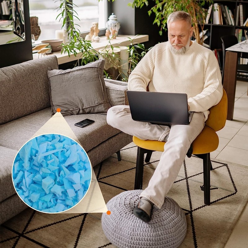 Versatile Multipurpose High-Density Memory Foam Filling - 10 Pounds - Blue gallery