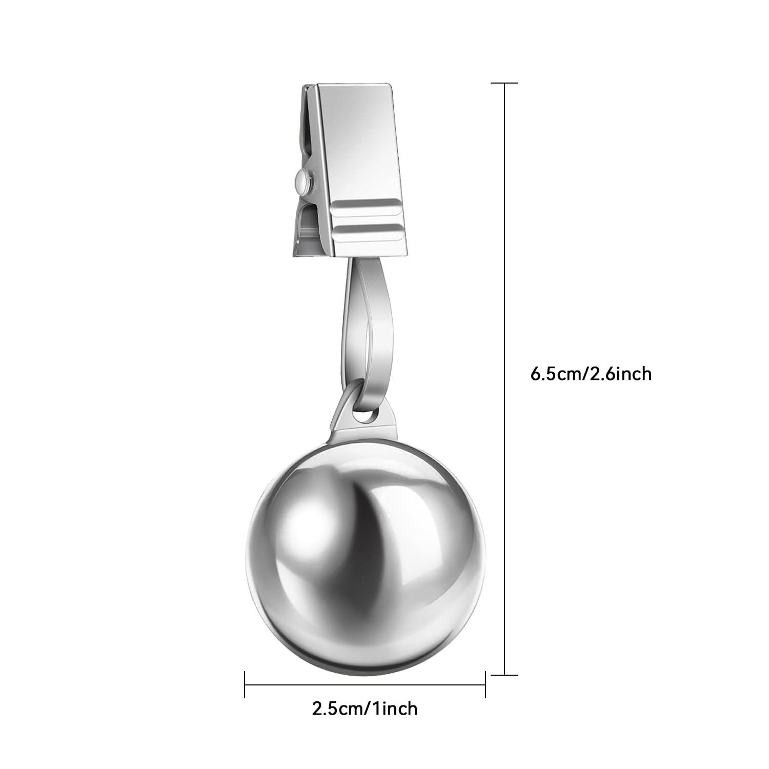 6 Pack Heavy Tablecloth Weights, Stainless Steel Balls with Rust-Resistant Clip, gallery