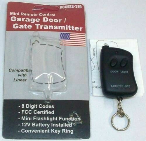 Access 310 8-Pin Mini Garage Door Opener Clicker Remote Transmitter Linear Black gallery