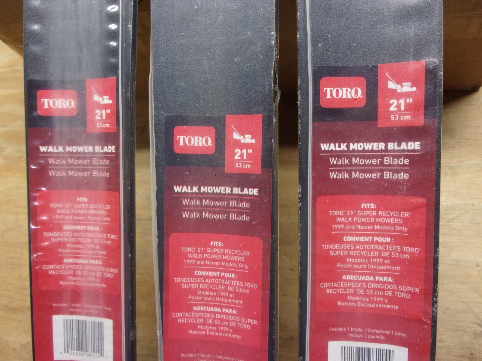 3 TORO 21" RECYCLER WALK MOWER BLADES (SEE PICS FOR INFO) # 133-8183-03P gallery