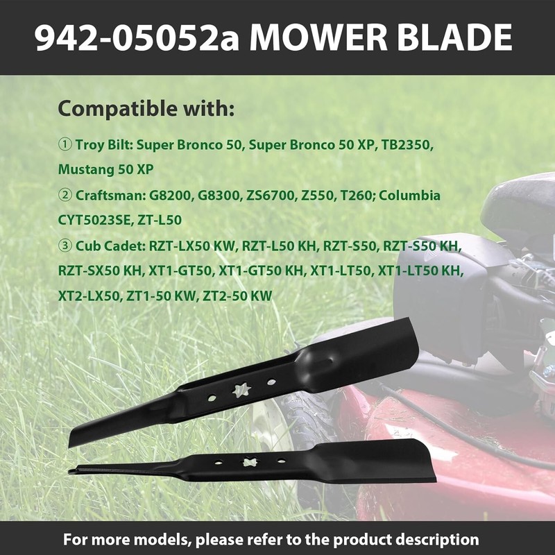 3Pack Mower Blades for Cub Cadet MTD 942-05052A 742-05052A XT1 XT2 50in Deck New gallery