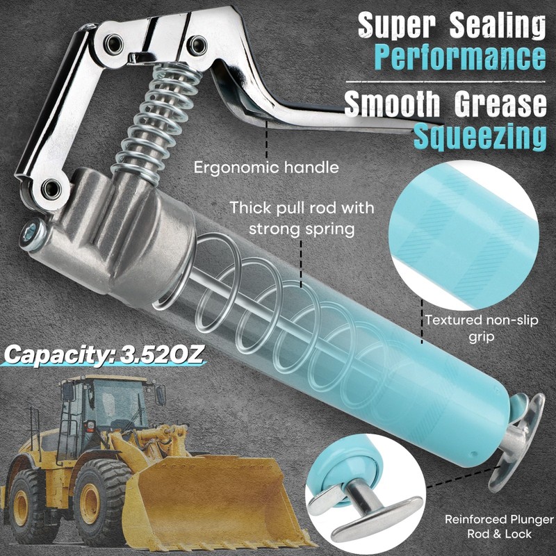 SHALL Mini Grease Gun Kit (3000PSI) with 3.52OZ Grease gallery