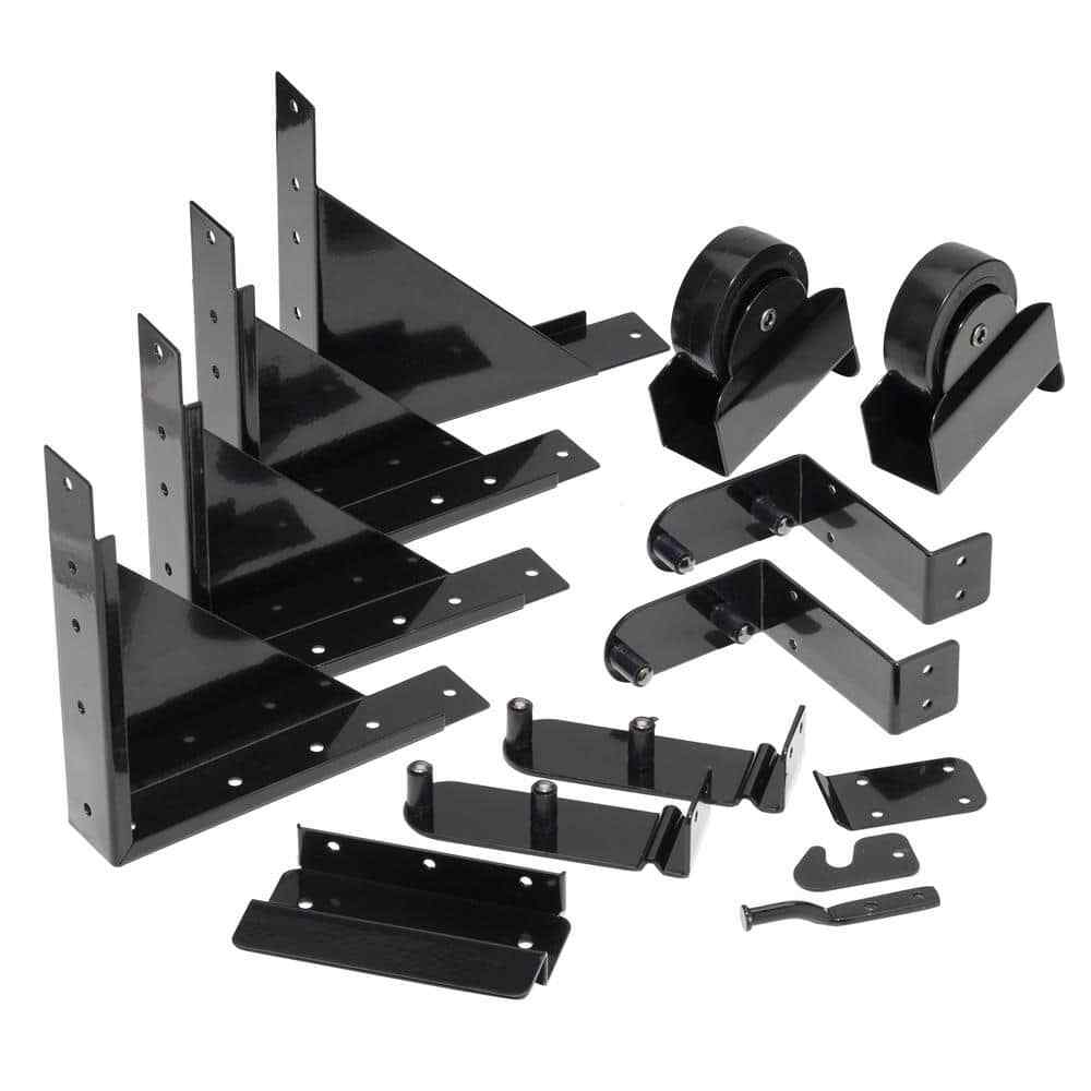 Pylex Deck Hardware Kit Sliding Gate Rust Resistant Powder Coated Steel Black gallery