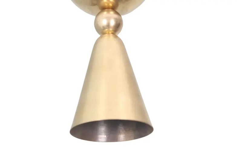 Industrial Brass Semi-Flush Ceiling Lmap | Modern Cone Pendant Fixture gallery