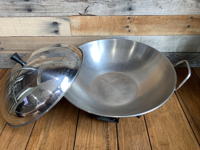 Electric Wok Farberware Model #303 Vintage Stainless Steel Works No Cord gallery