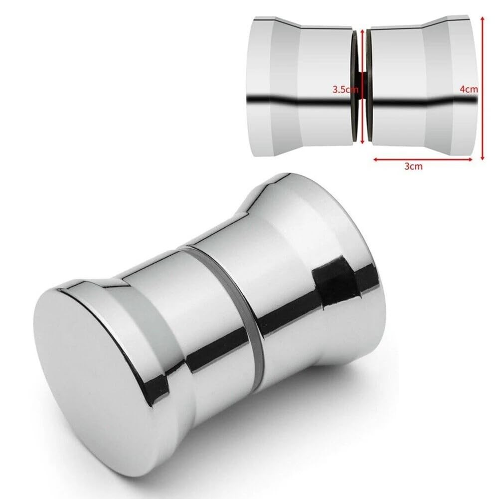 Shower Door knob Handle, 2 Pairs Round Chrome Glass Handle Pull Xt-02ls gallery