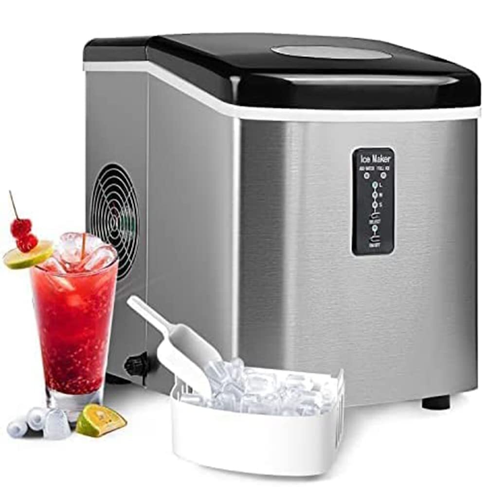 Smad Countertop Ice Maker Stainless Steel Ice Making Machine 33lbs/24h gallery