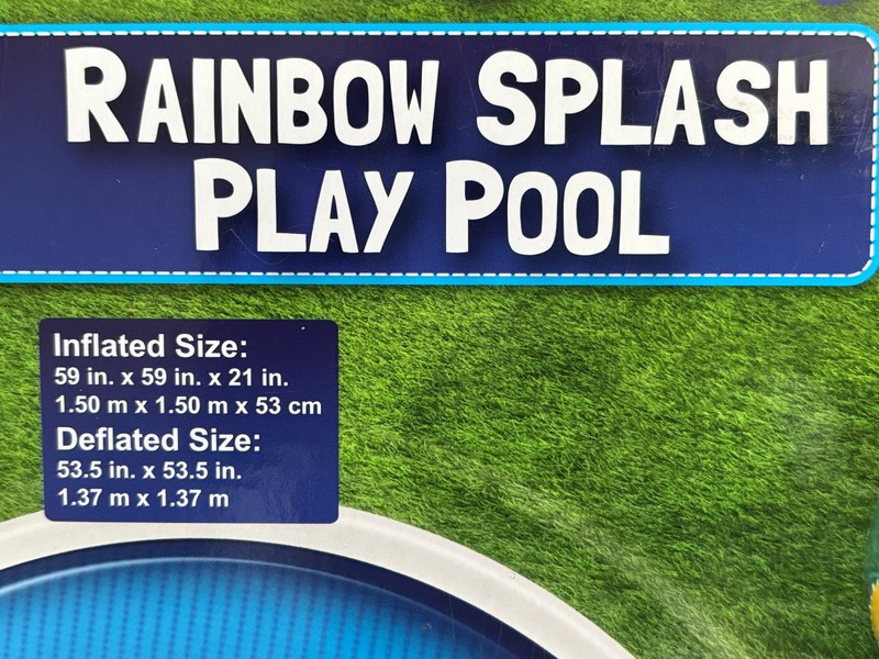 BESTWAY RAINBOW SPLASH INFLATABLE PLAY POOL 59" X 59" X 21" AGES 6+ NEW IN BOX gallery