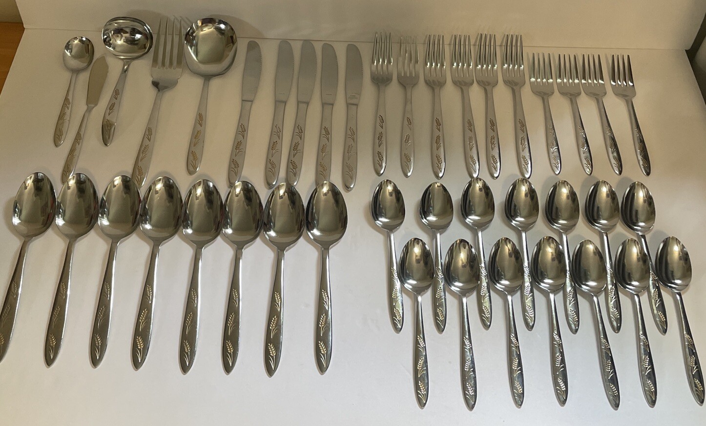 Flatware Silverware 42 Pieces Wheat Design Japan Forks/Spoons/Knives Read Desc. gallery