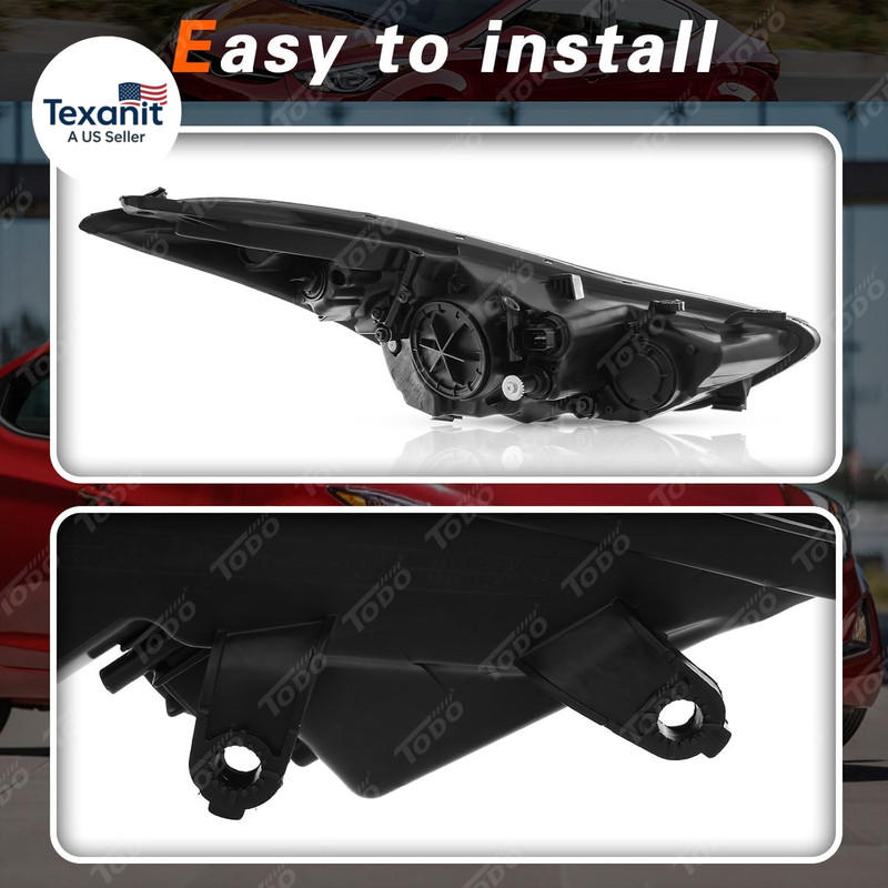 Headlights Assembly Compatible with 2014 2015 2016 Hyundai Elantra, USA-BUILT He gallery