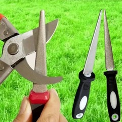 Double-Sided Diamond Sharpener Flat Curved Metal File for Scissors & Garden
