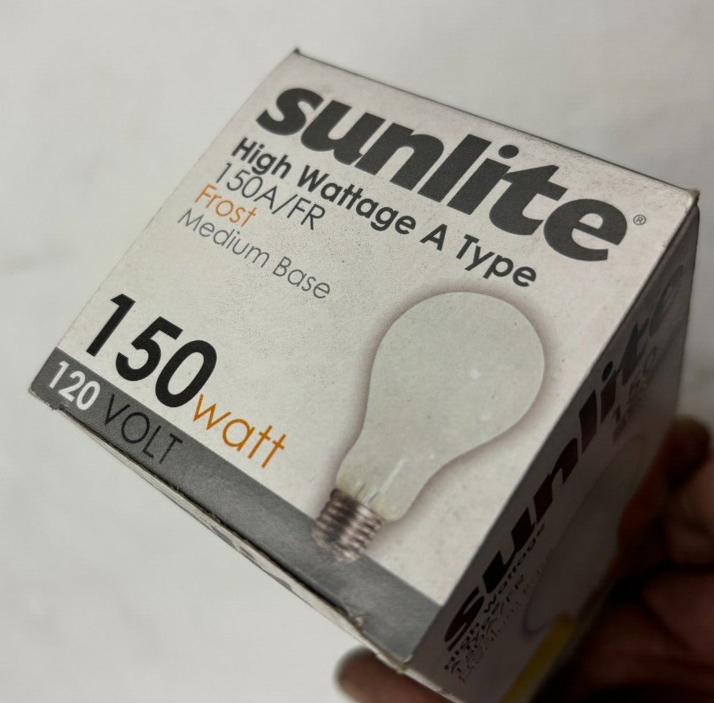 SUNLITE 150A/FR 120v Medium Base Frost Bulb 01084 LOT OF 10🔔 gallery