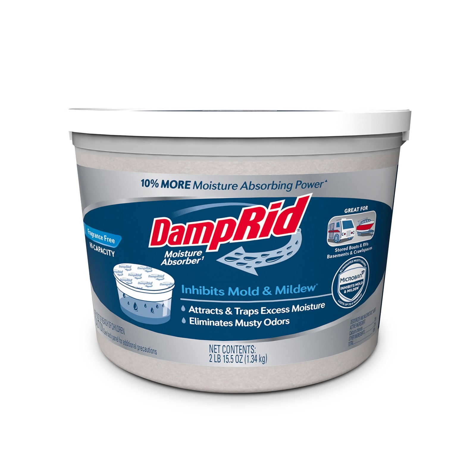 DampRid Hi-Capacity Moisture Absorber – Fragrance Free – 2LB 15.5OZ gallery