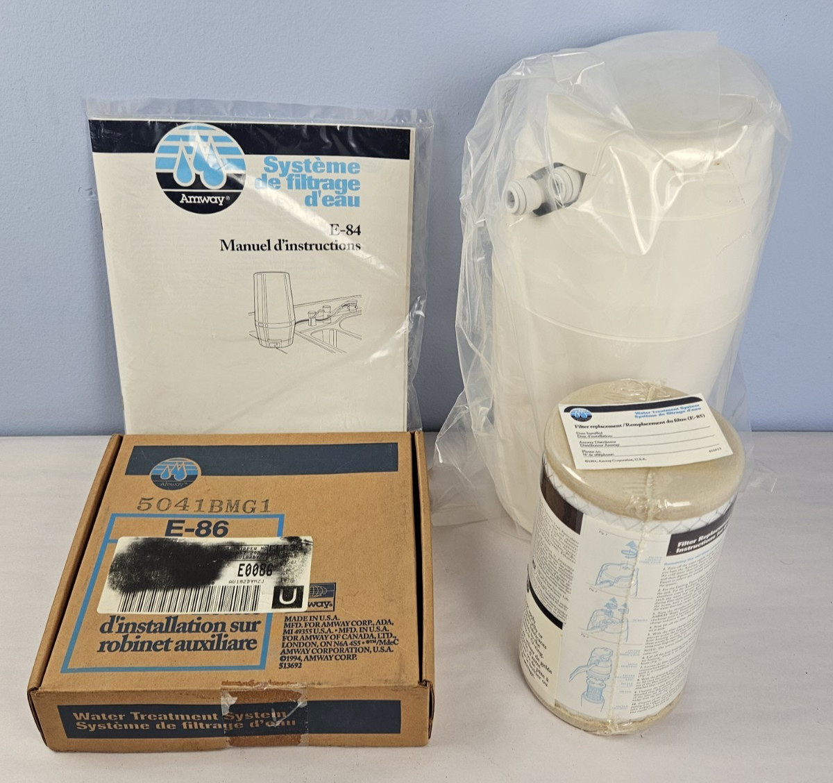 Amway E-84 Water Filtration System Housing E-85 OEM Filter E-87 Faucet Kit gallery