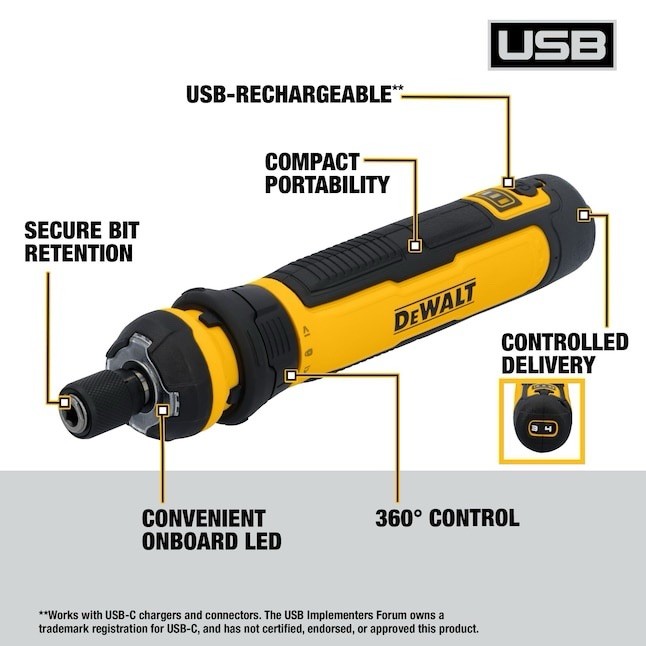 Cordless Screwdriver, 4V USB Rechargeable Electric Screwdriver with 12 pcs Screw gallery