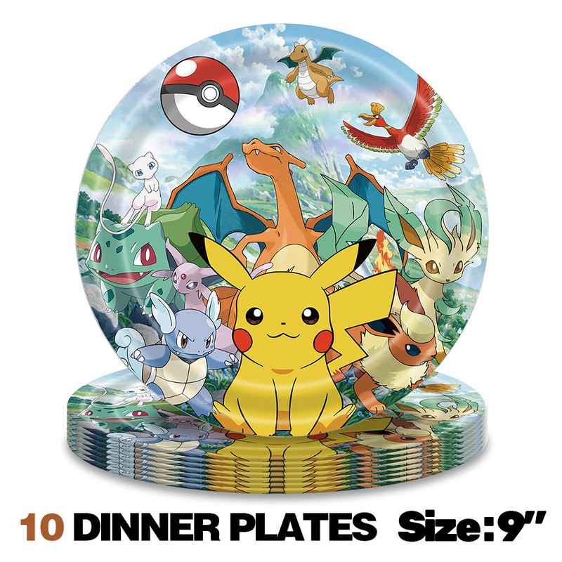 Eevee Party Supplies Set Plates Cups Tablecloth Napkins Birthday Decor gallery