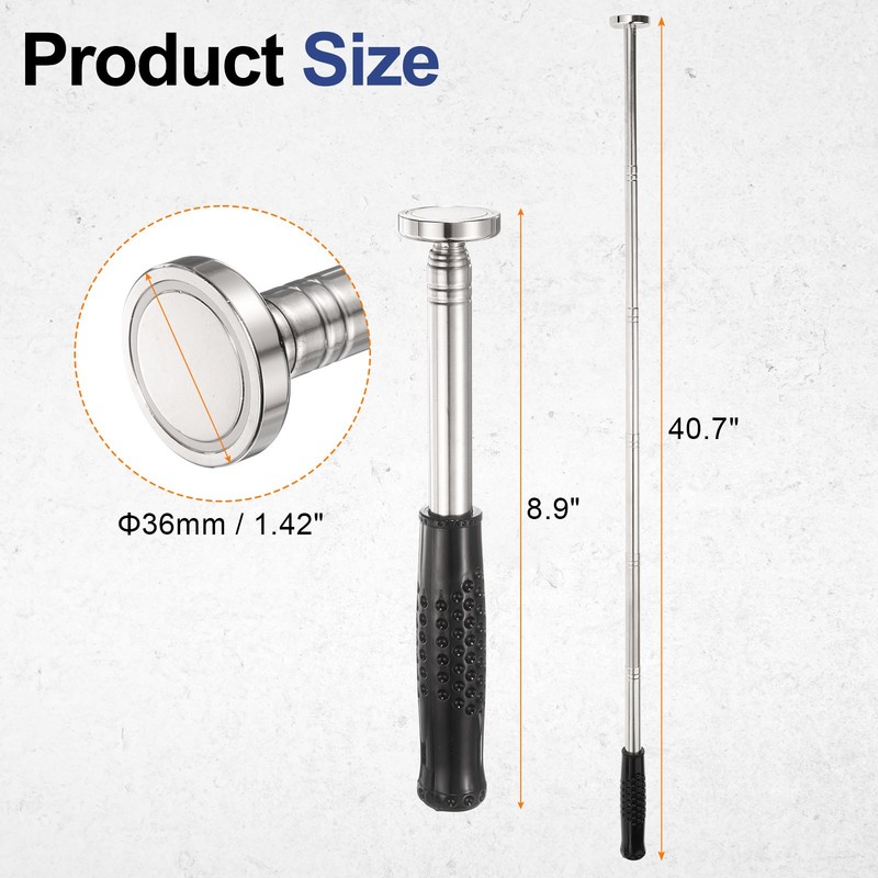 2pcs Telescoping Magnetic Pickup Tool 35LB 8.9" to 40.7" Magnet Stick, Black gallery