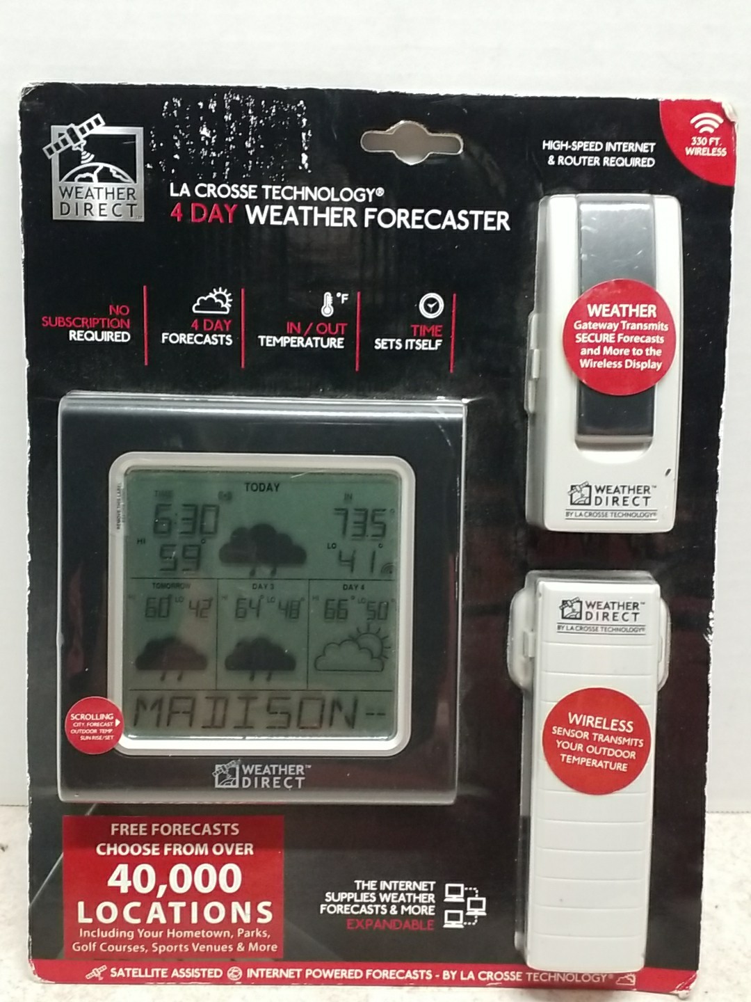LaCrosse Technology 2 Day Weather Forecaster Free Forecasts WD-2512U JCBP gallery