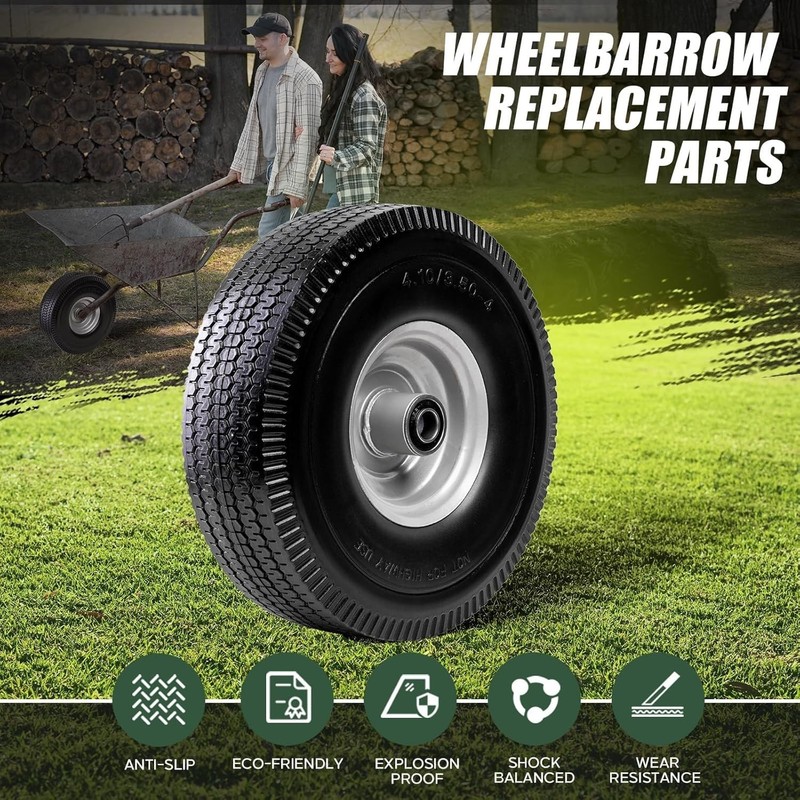 4.103.50-4 Polyurethane Solid Wheel Heavy Duty Tires for Garden Wagon Cart gallery
