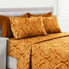 Lux Decor Full Size Bed Sheets Set 6-Pc Cooling Bed Set Breathable Hotel Styl…