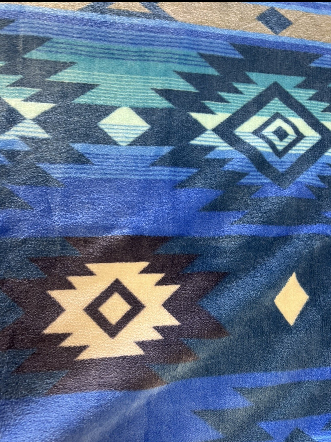 Native American Style 2 Ply Plush Reversible Throw Blanket Baby-Kid Blue gallery