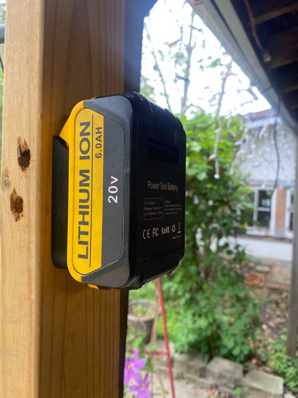 Wall Mount Bracket for DeWalt 20V Battery | PETG Plastic | Secure Lock gallery