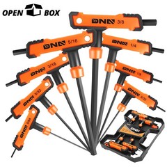 [OPEN BOX]8Pcs 5/32″-3/8″ Automobile Repair Orange CR-V T-Handle Hex Key Set
