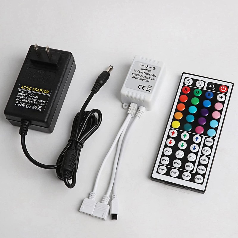 44Key IR Controller+Power Supply Adapter For 2835 3528 5050 RGB LED Strip Lights gallery