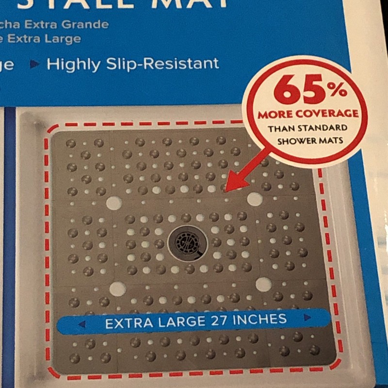 SlipX Solutions Solid Tan Extra Large Shower Stall Mat 27" x 27” New gallery