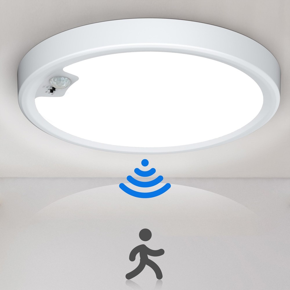 Motion Sensor Ceiling Light Wired LED Flush Mount Ceiling Light 18W/1600LM White