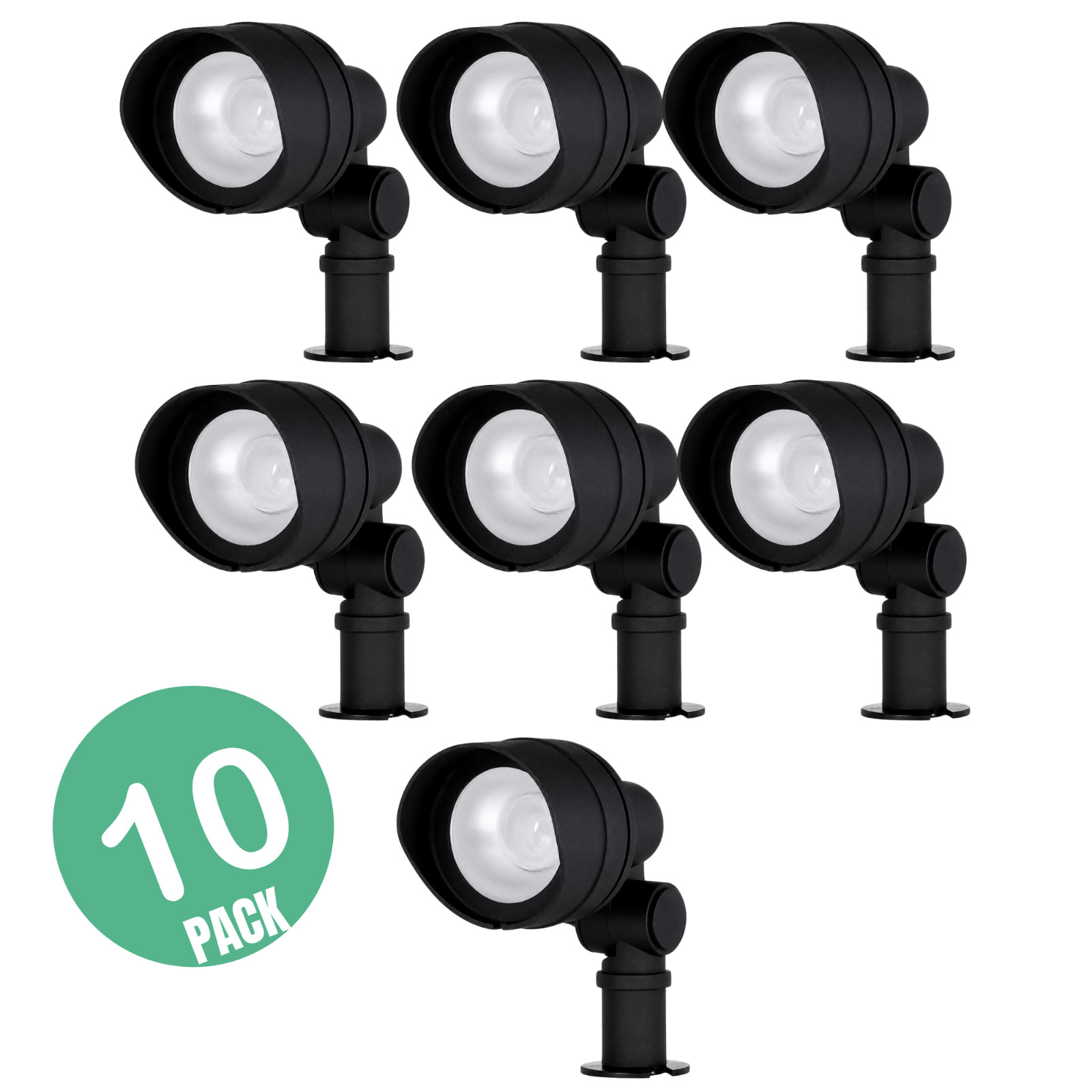 10 Pack Hampton Bay 20W LED Low Voltage Spotlight Metal Black Landscape Lights gallery