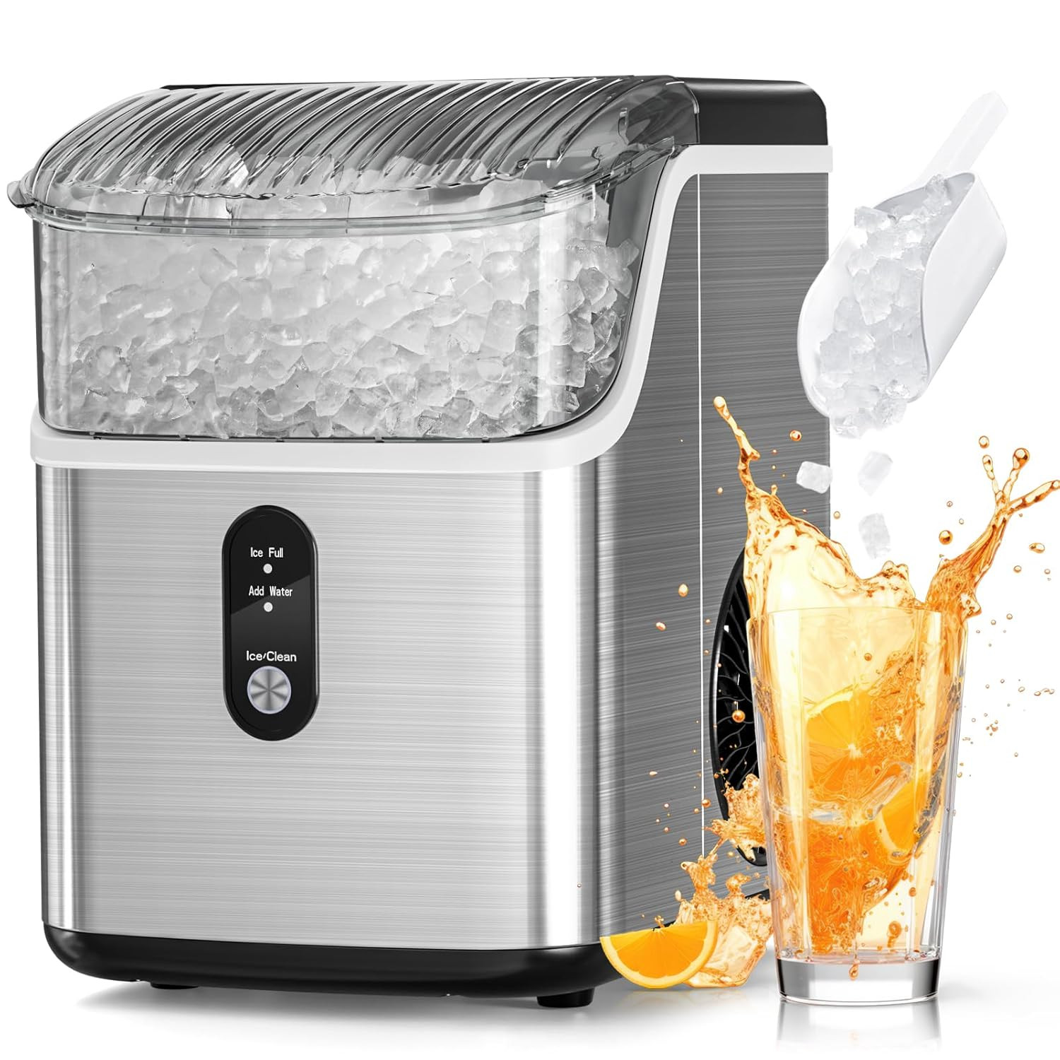 Nugget Ice Makers Countertop, Pebble Ice Machine with Chewable Pellet Ice, 34Lbs gallery