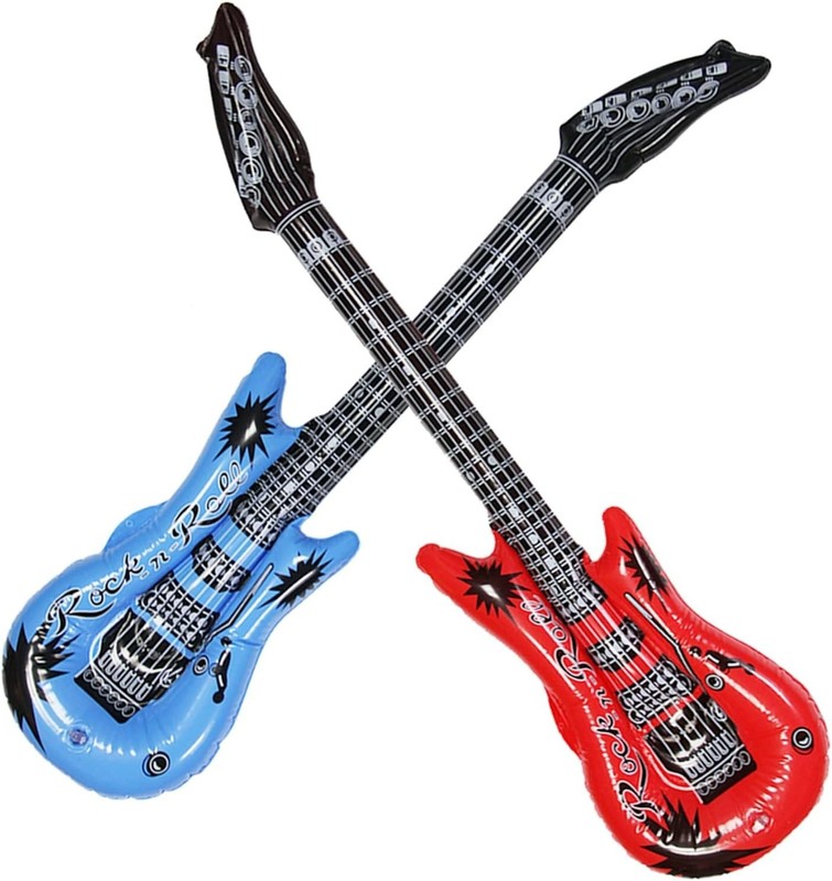 6-Pack Inflatable Guitars - Waterproof Party Decor in Assorted Colors, 37-Inches gallery