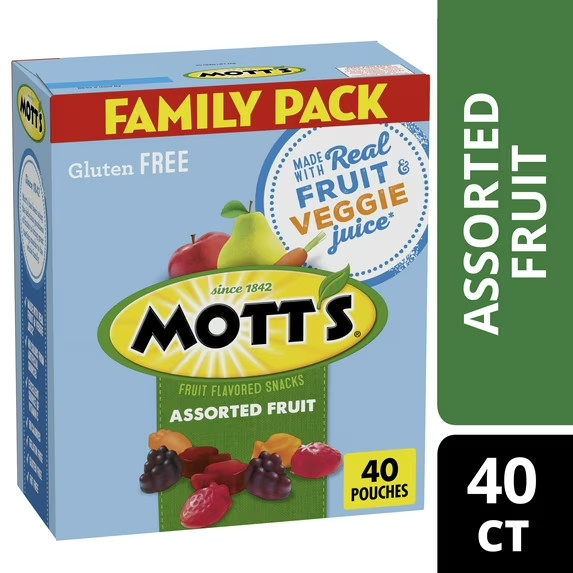 Mott's Fruit Flavored Snacks, Assorted Fruit, Gluten Free Snack, Family Pack, 40 gallery