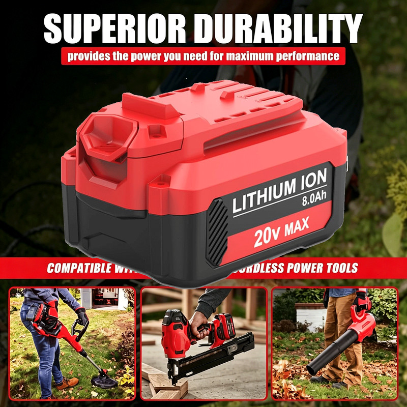2Pack NEW FOR CRAFTSMAN 20 VOLT MAX 8.0Ah LI-ION BATTERY CMCB204 CMCB202 CMCB201 gallery