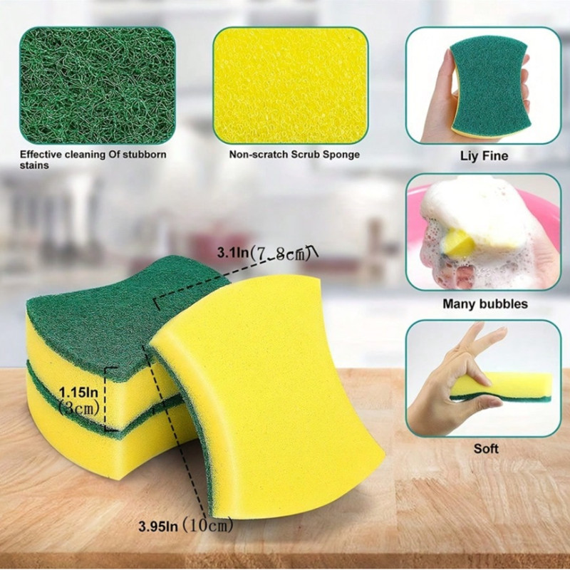12pcs Cleaning Sponges Dish Scrubber Soft Heavy Duty Kitchen Sponges gallery