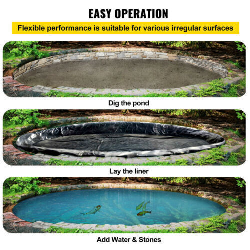 33x10 FT PVC Pond Liner Pond Liners Flexible Durable Fish Pond Liner For Pond US gallery