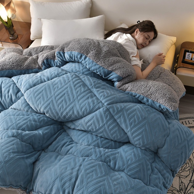 Twin/Full/Queen Reversible Comforter Extra Thick Soft Throw Shed-Resistant Blue gallery
