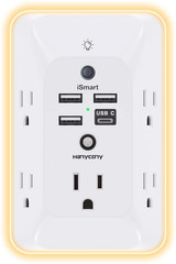 Outlet Extender with Night Light, Multi Plug Outlet, USB Wall Charger Surge Pro
