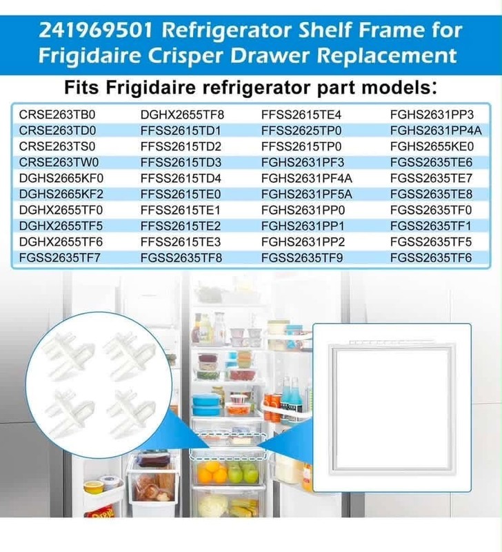 Refrigerator Shelf Frame Compatible with Frigidaire 241969501 Crisper Drawer Pan gallery