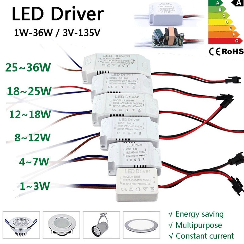 LED Driver Power Supply Transformer 3W 7W 8W 12W 25W 36W 18W DC 12V/24V gallery