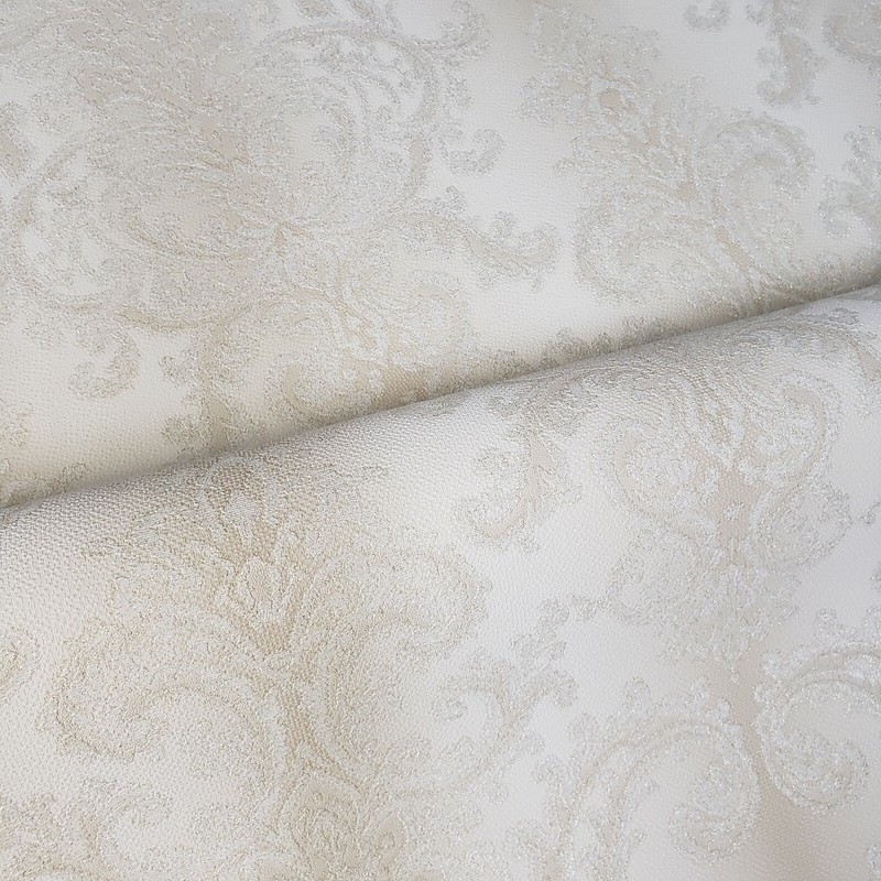 Embossed Wallpaper ombre off White ivory gold metallic textured Victorian damask gallery